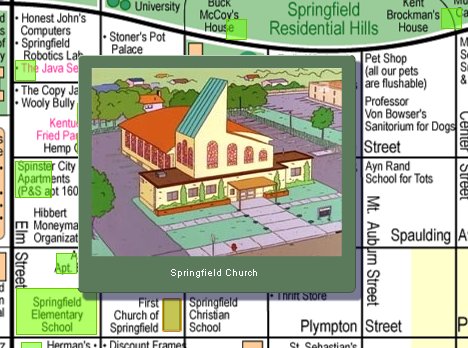 Para simpsonseros: Un completísimo mapa de Springfield interactivo 