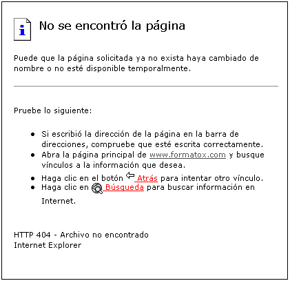 Error 404 Internet Explorer